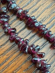 ✨ Vintage Lot of 3 Genuine Garnet Chip Stone Necklaces ✨