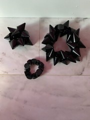 BLACK BRACELET KARL LAGERFELD FOR SOBRAL BRAZIL , LUCITE CONES, RUNWAY 2008,