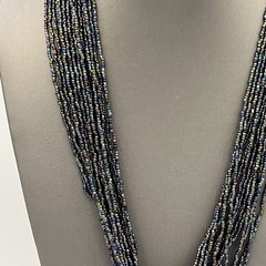 Vintage Sea Bead Lariat Belt Handmade Necklace Sash Wearable Artisan 52”