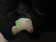 Gorgeous Opal Bigger Size Freeform Pearly White Base Pendant