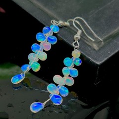 Natural fire Ethiopian opal Drops earrings for women, Handcrafted earrings