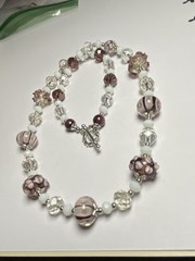 Artisan Handcrafted Art Deco Lampwork Glass Jewelry Purple Haze Necklace #3