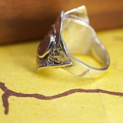size 5.5, vintage Sterling silver handmade ring, 925 textured band