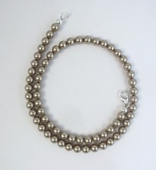 6mm Bronze Pearl Necklace With Crystal Element 14,16,18,20,22,24,30 inch