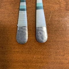 Vintage Handmade Boho Drop Earrings Butterfly Post Thread Wrapped Stripes 3”