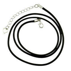 Pendant Necklace Handmade «Burbling Stream» Silver Bezel 25mm Black Cord
