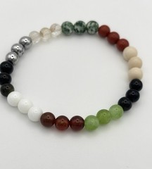 Jasper Citrine Hematite Onyx Jade Garnet Obsidian Stretch Crystal Bead Bracelet
