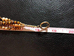 Freshwater Pearl Multi Strand Natural Gemstone Necklace Copper Bronze Gold 8480