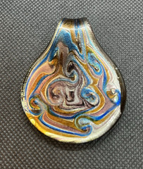 Large Glass Swirl Pendant – Length 2 & 1/4 inches x Width 1 & 3/4 inch