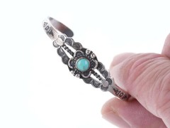 4.75″ c1940’s Bell Trading Post Fred Harvey Era child’s bracelet