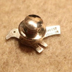 Small Bird Tie Tack or Pin; Sterling Silver; Made in USA by Peggy Johnson, 1999