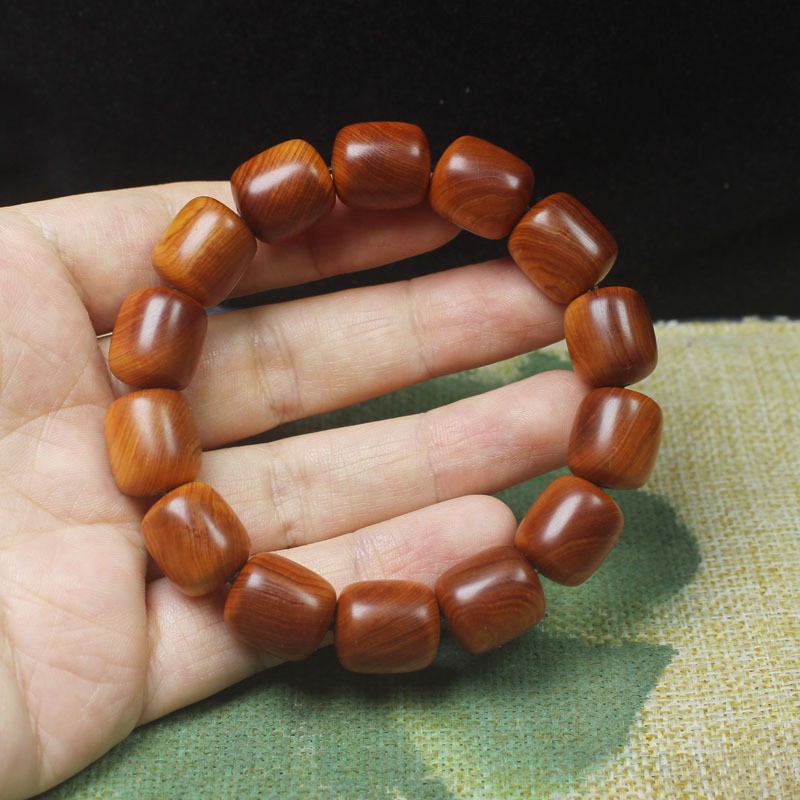 Cedar Wood High-Oil Barrel Beads 13mm Round Meditation Bracelet for Men