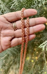 10 inch Pure Copper Spiga Braided Chain Anklet, Healing Copper Jewelry