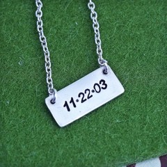 18″, sterling silver necklace, 925 circle chain tag pendant embossed 11.22.03