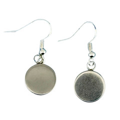 Pendant Necklace & Earrings Handmade «Icy Amethyst» Silver Bezel 32mm Black Cord