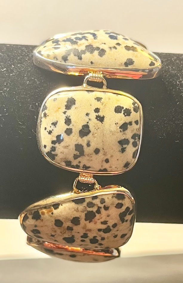 Large Stone Dalmation Jasper Bracelet