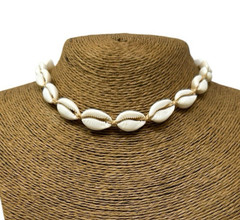 Hawaiian Cowrie Shell Choker Necklace 🌴 Handmade Natural Adjustable Surfer