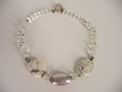 Handcrafted Glass Marble Modernist Necklace Choker Silver Tone USA Seller
