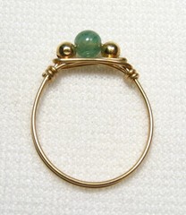 Handtied Wire Gemstone Rings Gold Size 7.5