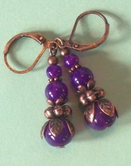 PURPLE JADEITE DROPS Lever back handcrafted CHOOSE color #450-3