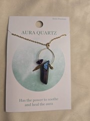 angel aura quartz necklace