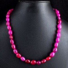 21 Inches Most Brilliant 314. Cts Pink Ruby Beaded Necklace Jewelery VK 06 E683