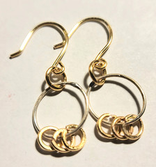 Handmade Hammered Mixed Metal Artisan Jewelry Earrings