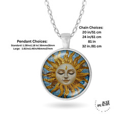 Boho Sun Mosaic Tile Art Silver Jewelry Necklace Earrings Bracelet Celestial Sky