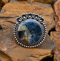 Pietersite Statement Ring Solid Copper Adjustable Sz 6-13 Southwestern Style