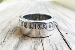Coin ring «Handmade» from 500 Lire Italian Coin in size 7 -12 US from Italy