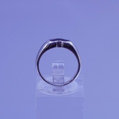 Size 4, vintage Sterling 925 silver handmade enamel ring with teddy bear