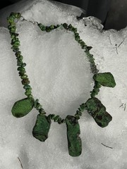 STUNNING Estate Slab Green Turquoise Southwestern Style Necklace 19” BUY NOW