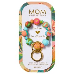 NEW JILZARAH Premium Handmade Clay Beads LOVING MOTHER MOM 18mm Wrist Keychain
