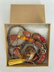 Handmade in Greece Copper color bead necklace Pendant Tassel Mothers Day Gift