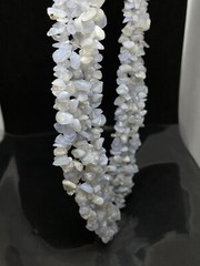 White Quartz Chunky Necklace With Silver Tone Filigree Clasp 18in Stunning✨