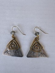 Artisan Etched Spiral Earrings Handcrafted. (R1-1)