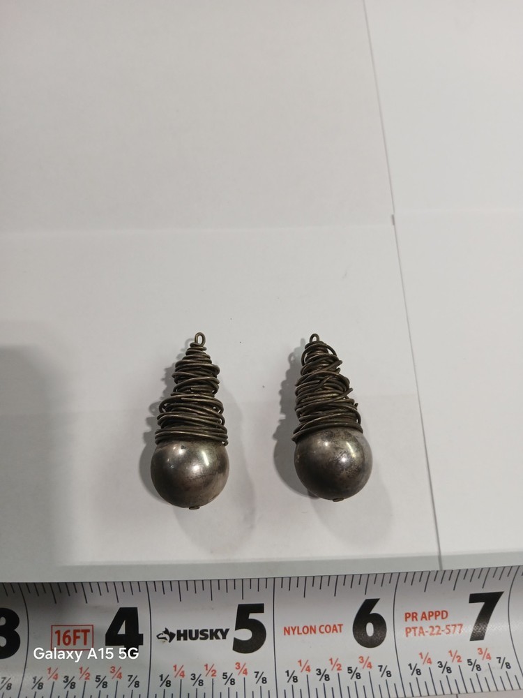 (2) Vintage 1980’s Hand-crafted Tarnished Silver-toned Metal Wire Wrapped…