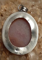 Artisan 925 Silver Orange Banded Agate Quartz Round 2.5 Inch Pendant