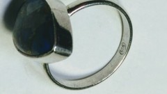 CUTE UNTREATED NATURAL LAPIS LAZULI IN .925 STERLING SILVER RING SIZE 6.0-6.25