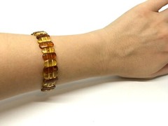 AMBER BRACELET 2 INSECTS Gift Natural BALTIC AMBER Beads Insect 9,3g 17045