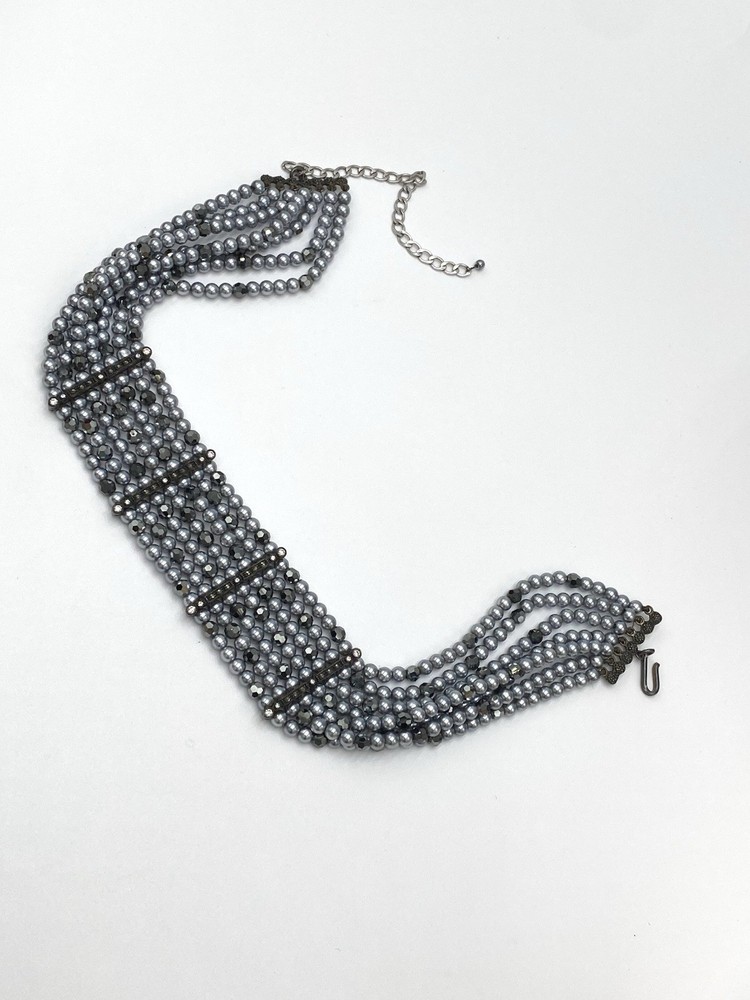 Necklace Chocker Multi Strands Hook Clasp Artisan 12.5”+4”