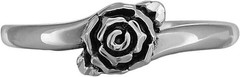 Sterling Silver Diamond Cut Tiny Rose Ring