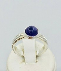 Handmade Nature color Cabochon shape Amethyst  925 S.Silver Ring. Size. 7.25 US.