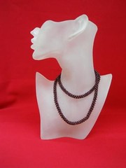 ENDLESS GENUINE RED RHODOLITE GARNET GEMSTONE BEAD BRAIDED 24″ NECKLACE! MINTY