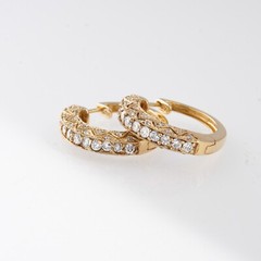 Superior S & J Diamond SJM 14K Yellow Gold & Real Diamond Huggie Hoop Earrings