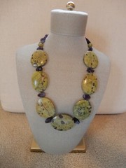 22″ GRADE A, ATLANTISITE (stichtite & serpentine) & AMETHYST BEAD NECKLACE