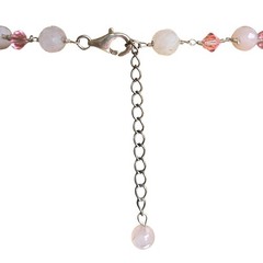 Artisan Rose Quartz Y Drop Necklace Pink Crystal Sterling Clasp 18″-20″