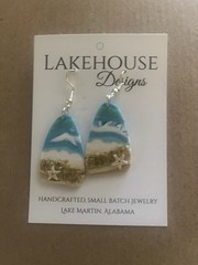 Clay Seashore Earrings Sea Life Alabama Made In USA Jewelry New