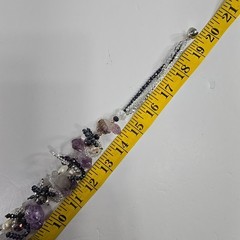 ROUGH AMETHYST CRYSTALS FRESHWATER PEARLS NECKLACE WITH MAGNET CLOSURE (19.5 in)