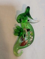 Handcrafted Glass Seahorse Pendant Green Colorful Unique Colorful Pre-owned